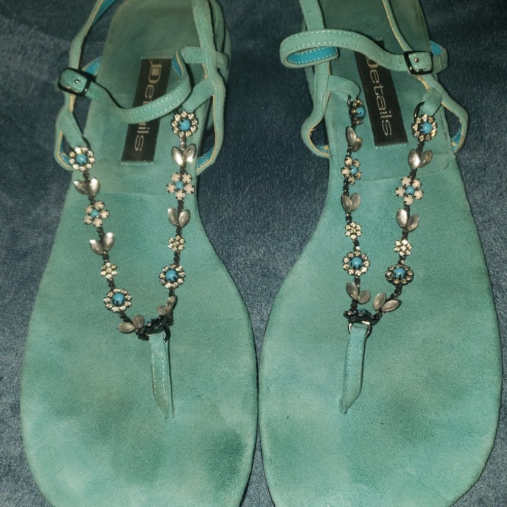 Blue Suede Sandals